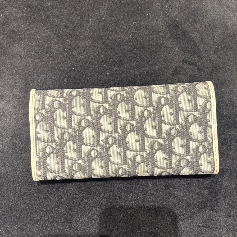 Genuine Dior Gray Monogram Wallet with Number Detail EXCELLENT condition